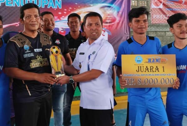 Mengikuti Open Turnamen Futsal War On Drugs BNN Kota Banda Aceh Tahun 2022